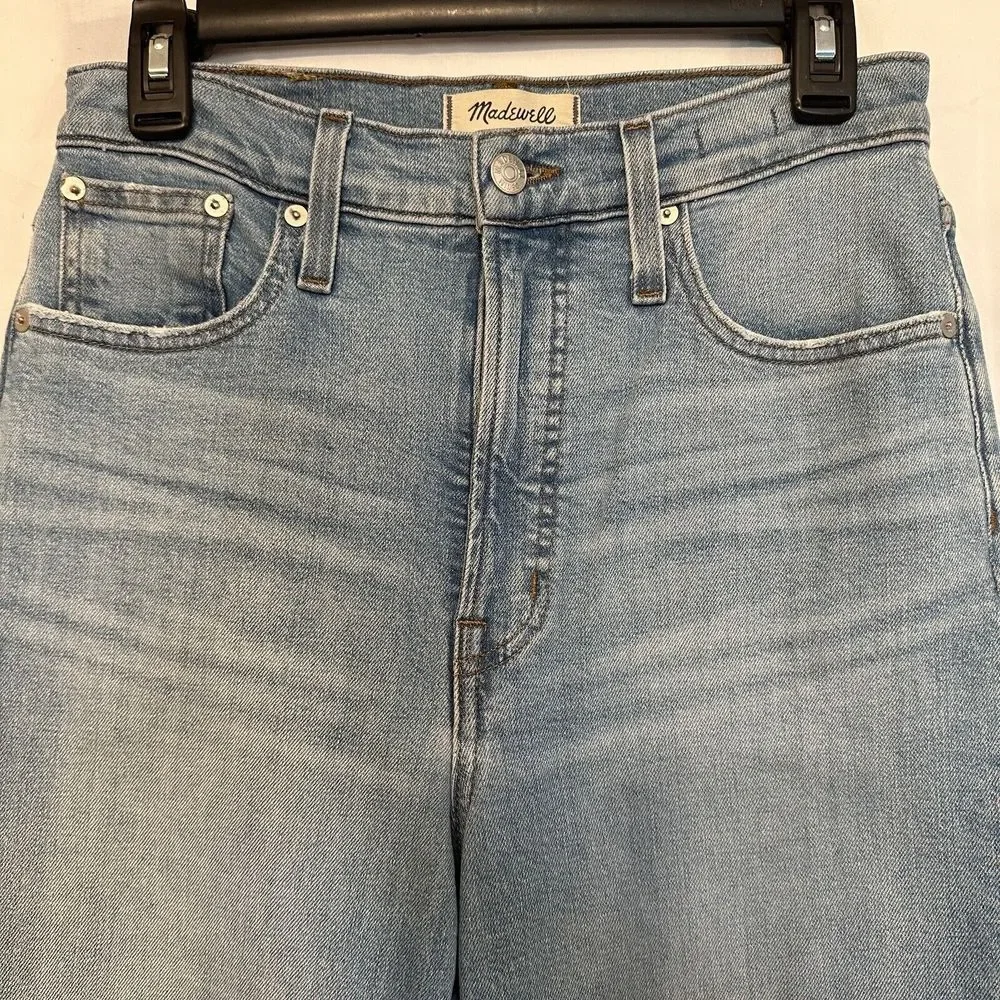 Madewell Womens Size 27 Perfect Vintage Straight Jeans Distressed Light Wash - Picture 3 of 8